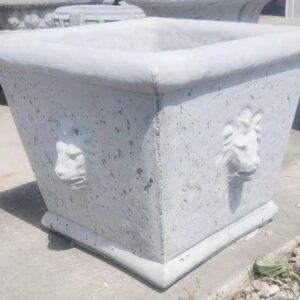 Large Square Lion Planter